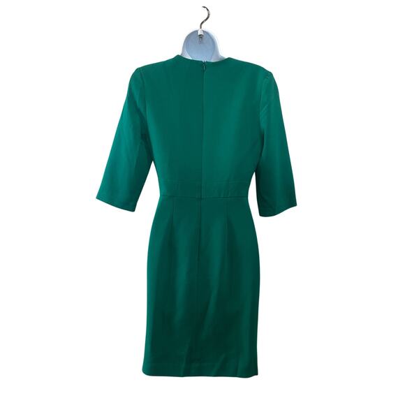 Black Halo Green Mini Sheath Dress Size 2 Career Work Professional Designer $400 - Picture 12 of 13
